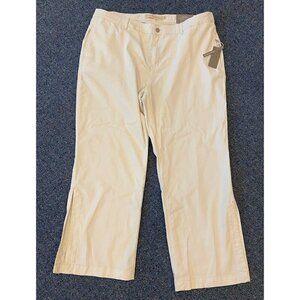 NWT Soft Surroundings Arcadia Wide Leg Split Hem Pants Ivory Pearl 2X New